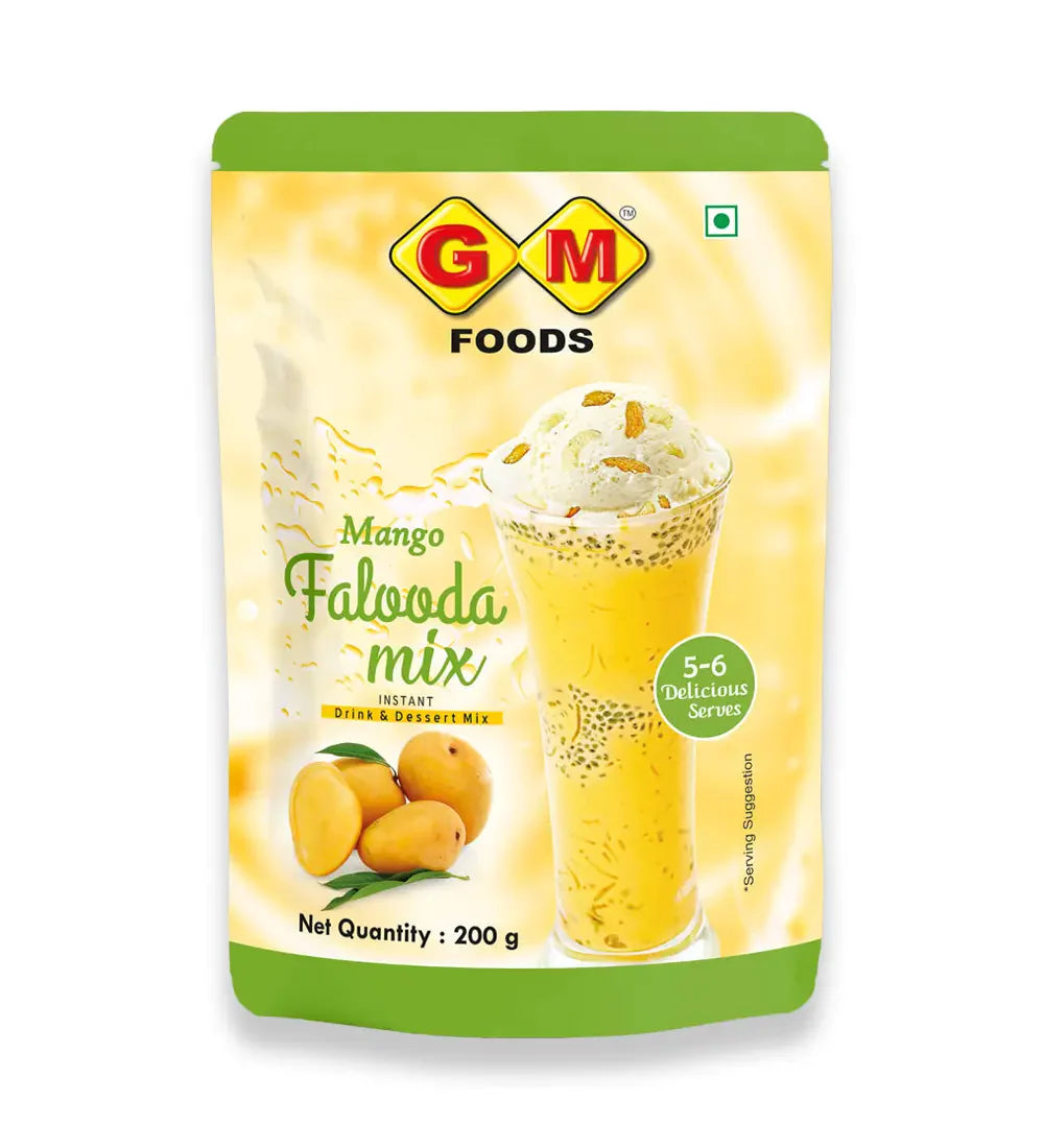 GM Foods Falooda Mix Variety Pack of 5 (Mango, Mix Fruits, Butterscotch, Rabdi, and Rose)