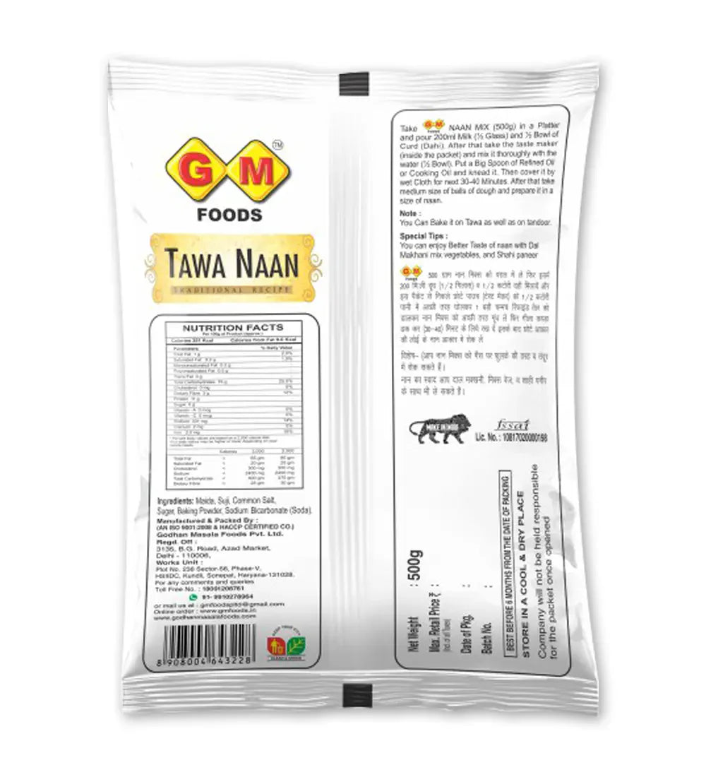 GM Foods Tawa Naan 400 Gram
