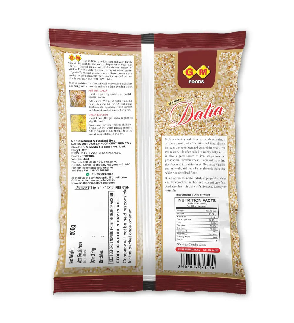 GM Foods MP Wheat Daliya 500 Gram