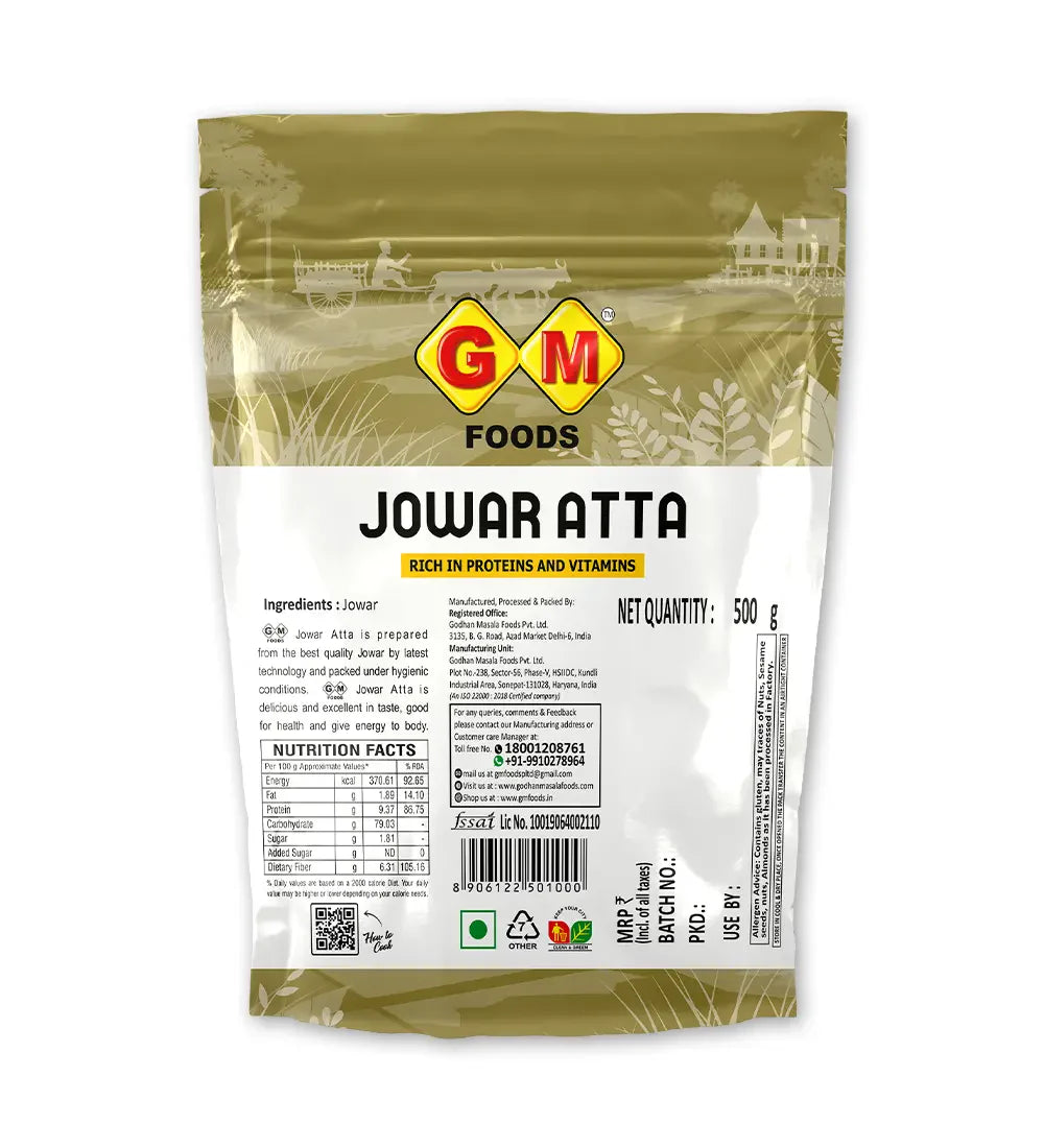 GM Foods Jowar Atta 500 Gram