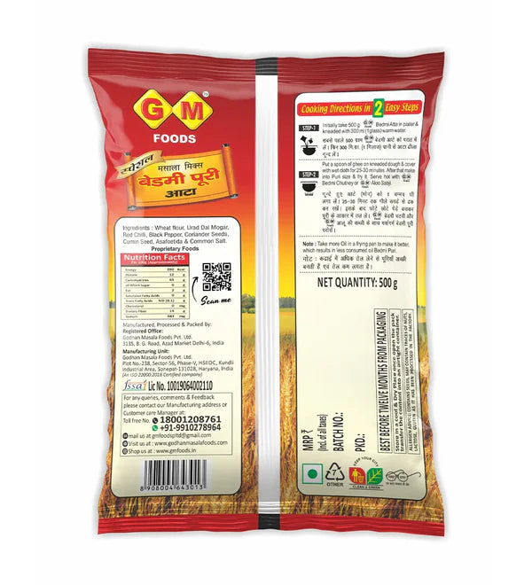 GM Foods Bedmi Puri Atta Mix 500 Gram