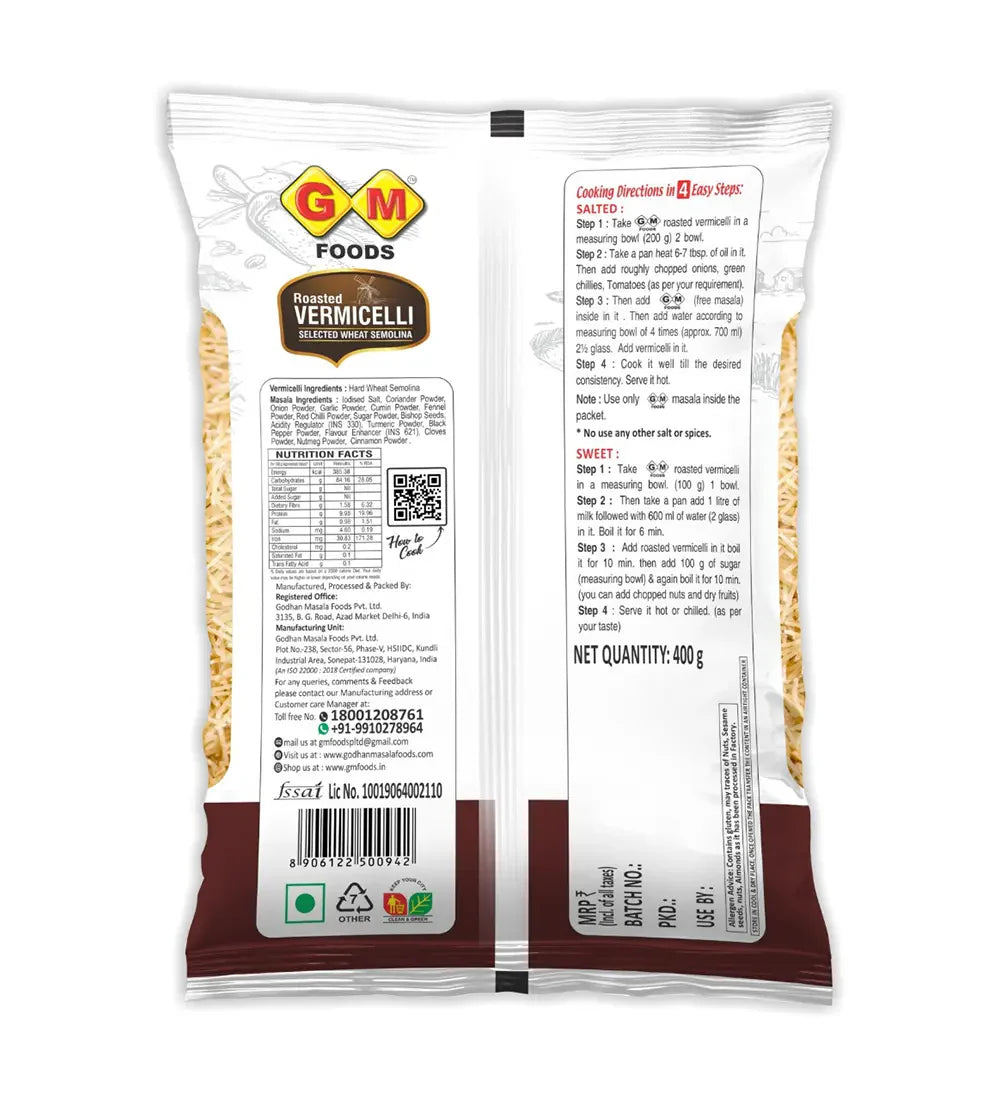 GM Foods Vermicelli Roasted 400 Gram