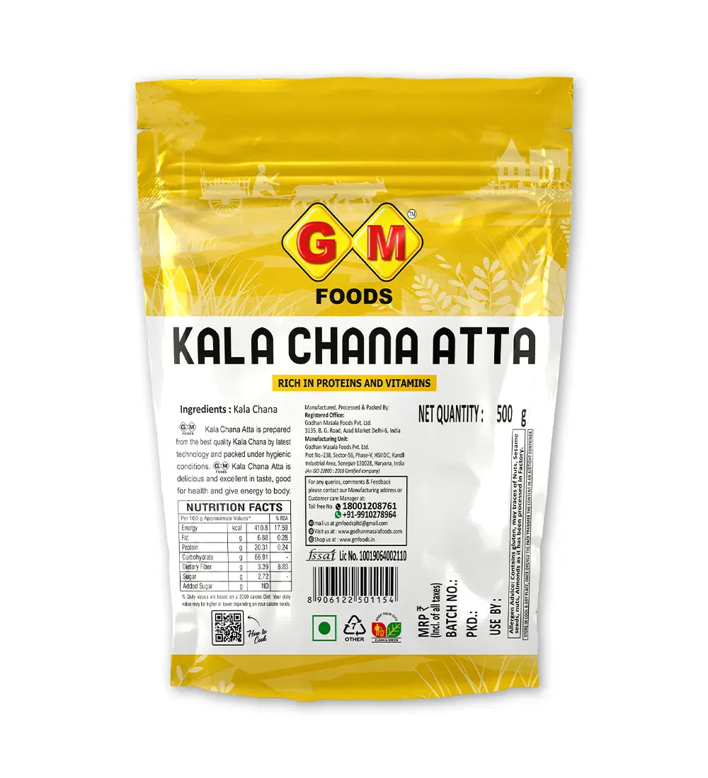 GM Foods Kala Chana Atta 500 Gram