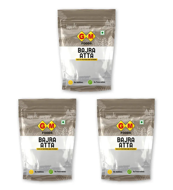 GM Foods Bajra Atta 500 Gram ( Pack Of 3)