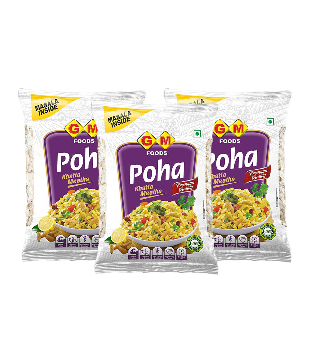 GM Foods Khatta Meetha Poha 500 Gram with Masala