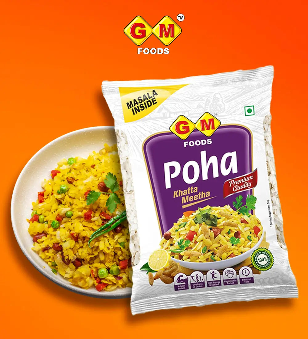 GM Foods Khatta Meetha Poha 500 Gram with Masala