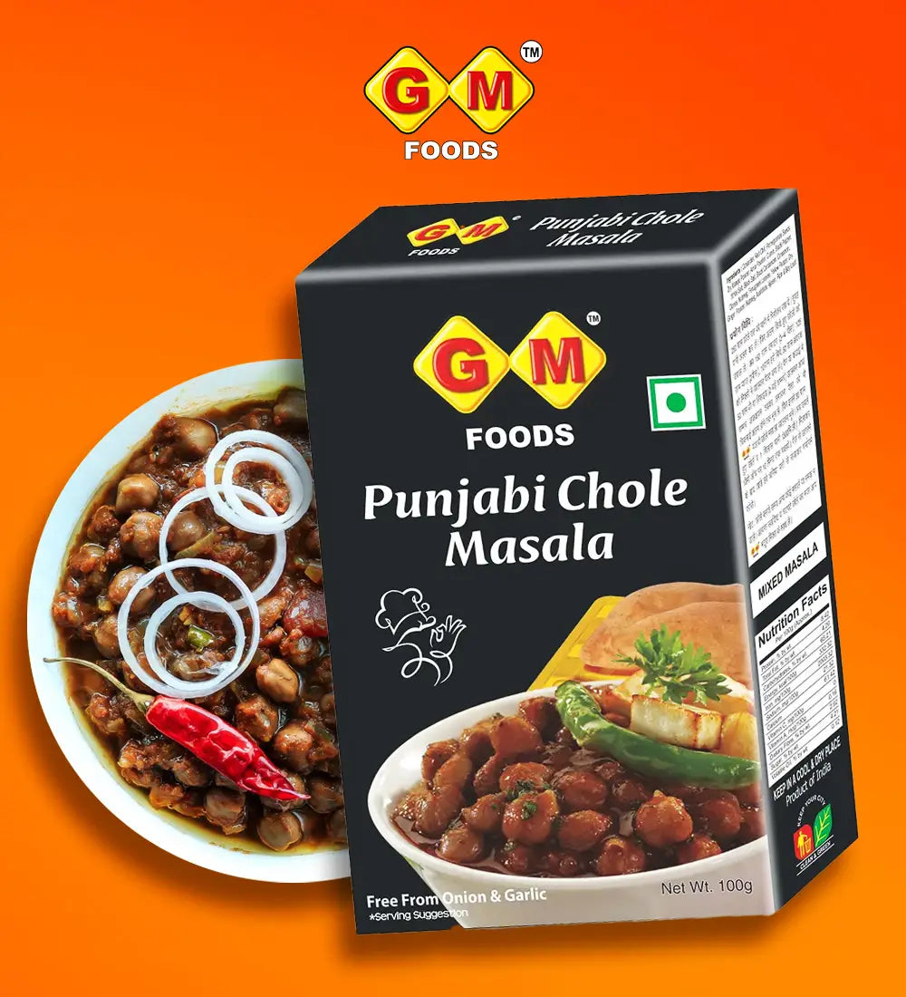GM Foods Bhatura Mix 500 Grams + Punjabi Chole Masala 100 Grams