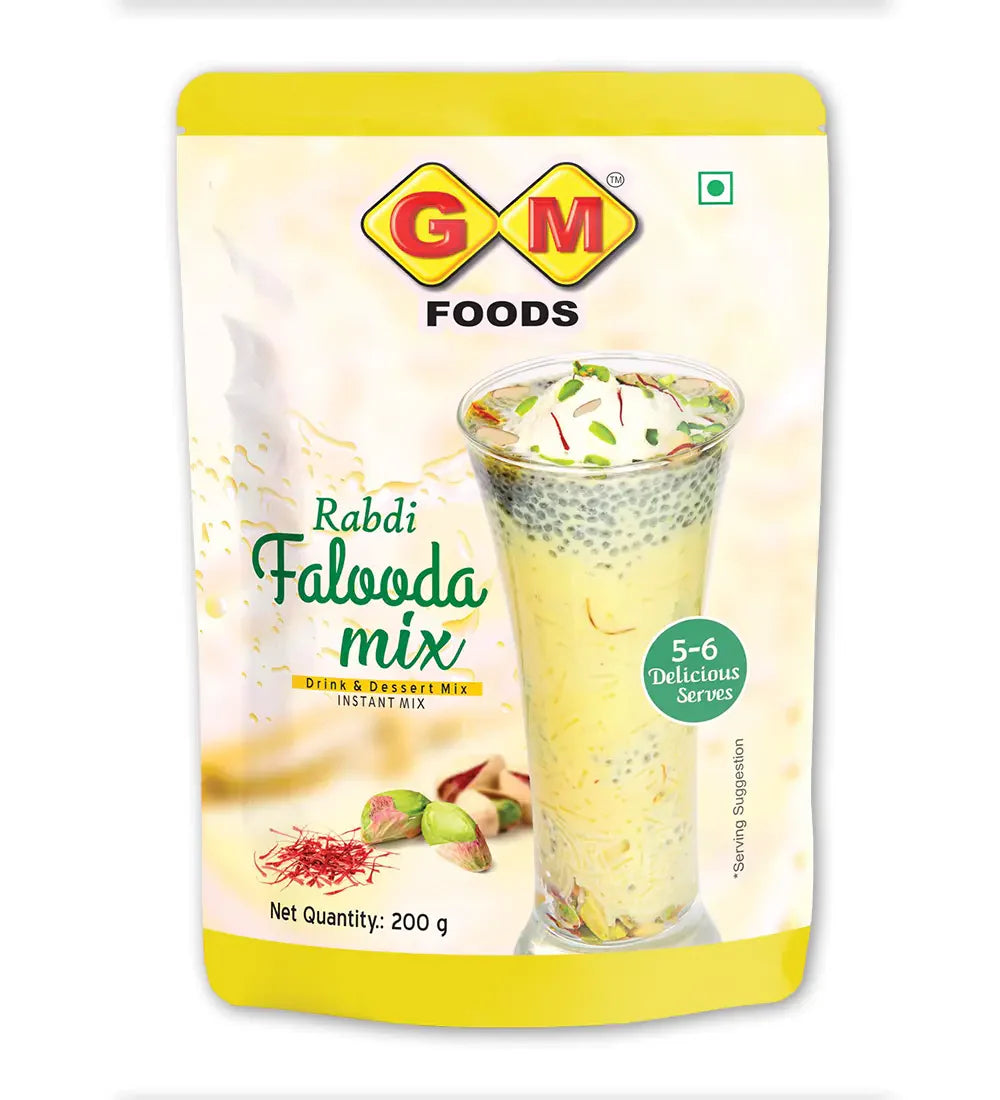 GM Foods Falooda Mix Variety Pack of 5 (Mango, Mix Fruits, Butterscotch, Rabdi, and Rose)