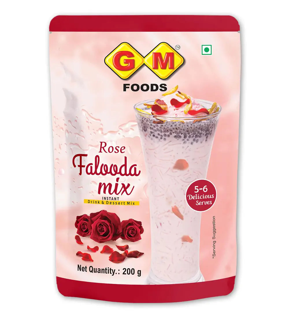 GM Foods Falooda Mix Variety Pack of 5 (Mango, Mix Fruits, Butterscotch, Rabdi, and Rose)